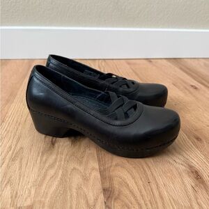 Dansko Leather Tilda Black Clogs Shoes Women’s Size EUR 38 | US 7.5-8